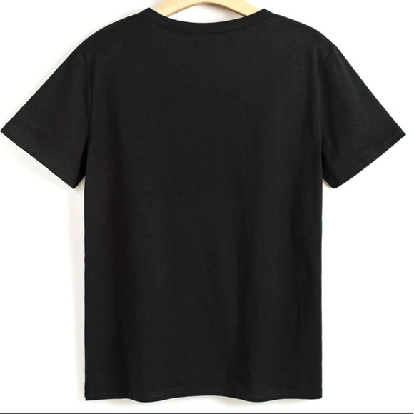 100% Cotton Unisex Black Figure Printed Stretch Short Sleeves Medium Length Tee - Picture 3 of 5